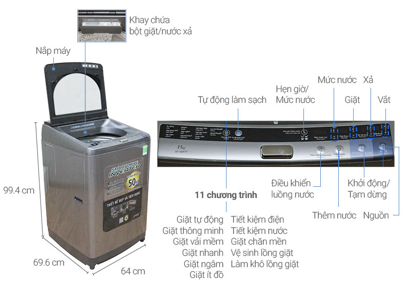 Máy giặt Hitachi 13 kg SF-130XA