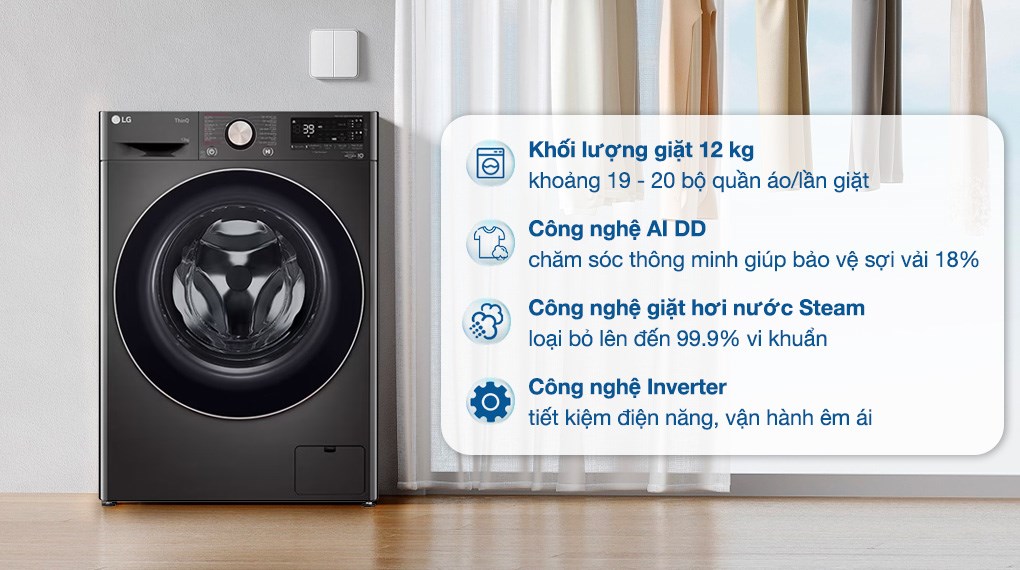 FV1412S3B Máy giặt LG AI DD Inverter 12 kg Chính hãng