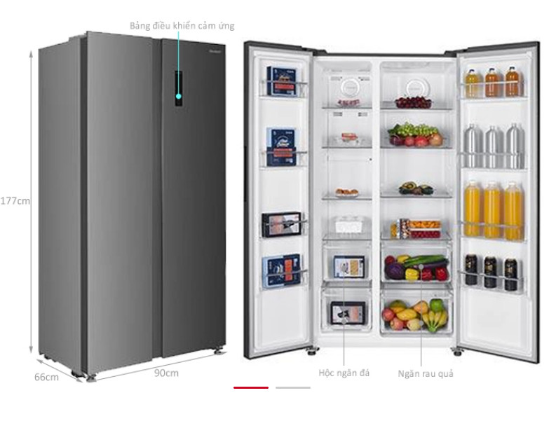 Tủ lạnh SBS Sharp Inverter 532 lít SJ-SBX530V-SL ĐIỆN MÁY PRO HN