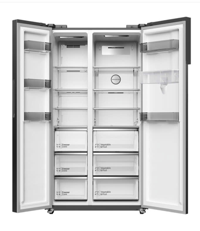 Tủ lạnh SBS HITACHI Inverter 525lít HRSN9552DWDXVN màu xám Mới 100% Chính hãng Rẻ nhất