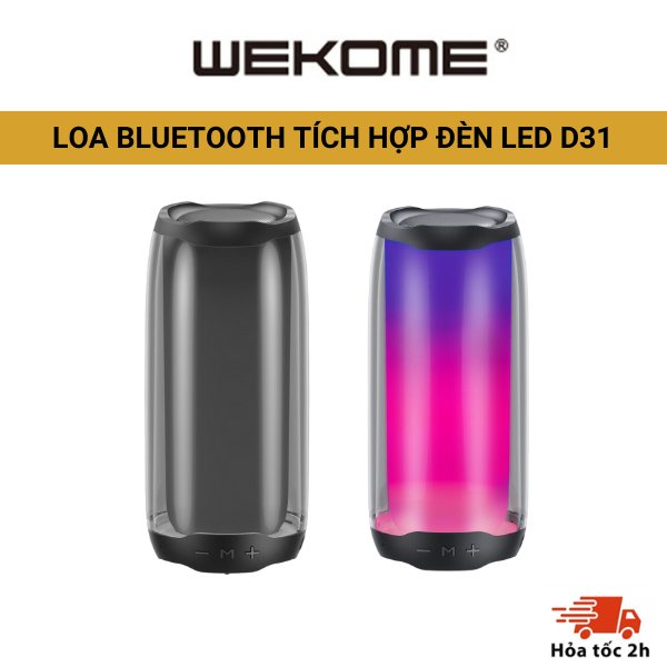 Loa bluetooth WEKOME cao cấp để bàn tích hợp đèn LED 11 hiệu ứng ánh sáng D31