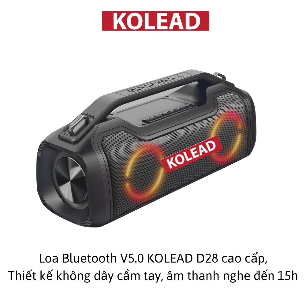 Loa Bluetooth V5.0 KOLEAD D28 cao cấp - Thiết kế không dây cầm tay, âm thanh nghe đến 15h - Bảo hành chính hãng