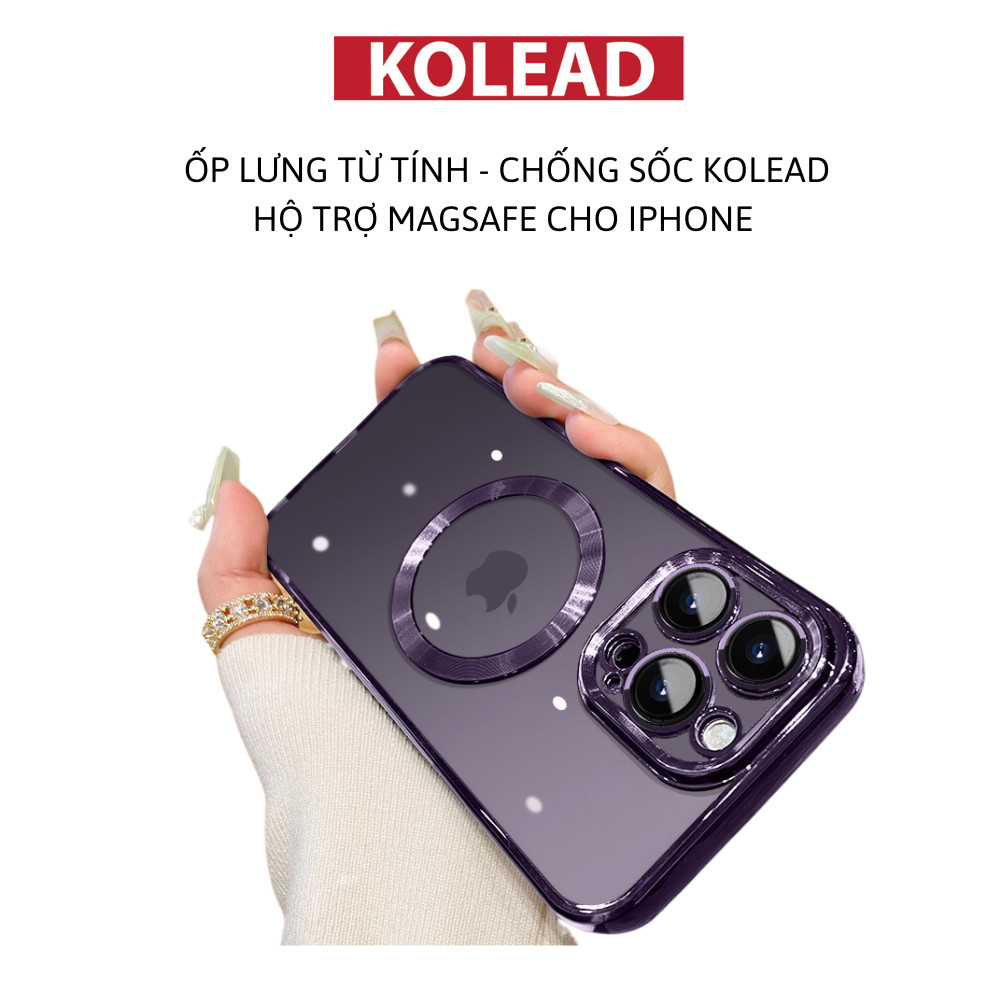 Ốp lưng chống sốc từ tính KOLEAD - Có sạc không dây từ tính cho IPHONE X/XS/11/12/13/14 - Ôp lưng có cụm kính Bảo vệ camera - Viền cứng chống sốc cho điện thoại