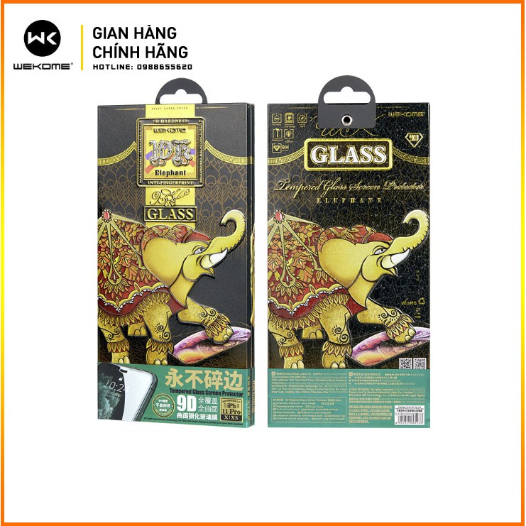 Kính cường lực voi Elephant 9D bảo vệ cạnh viền hộp sắt chính hãng WEKOME