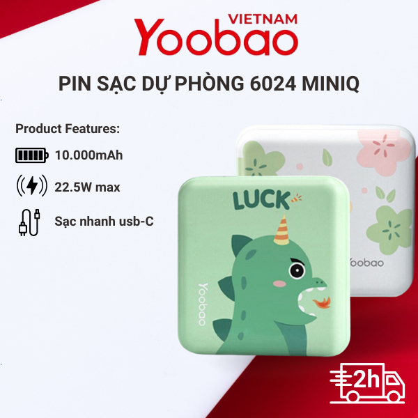 Sạc dự phòng mini 10000mAh sạc nhanh Yoobao YB-6024 miniQ 6024Q - Thiết kế đơn giản, đáng yêu