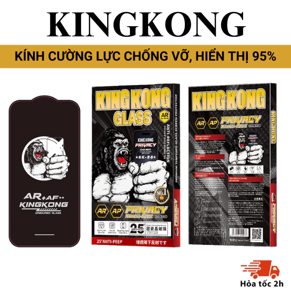 Kính cường lực iphone KINGKONG KK-86 Super Glass hộp Full HD, chống nhìn trộm X XS Max 11 12 Pro 13 14 15 16 promax pro.