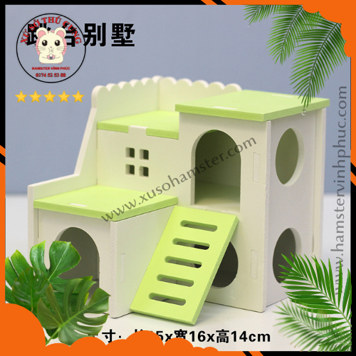 Biệt thự gỗ mái bằng cho hamster