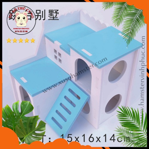Biệt thự gỗ mái bằng cho hamster
