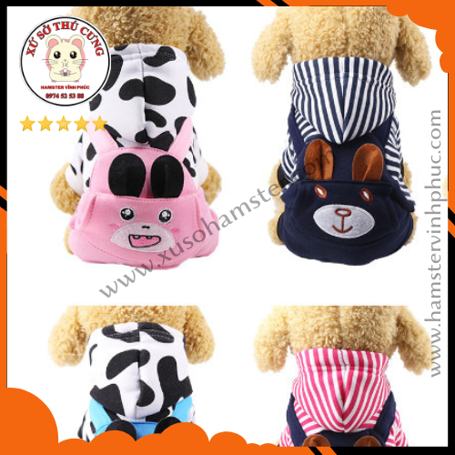 Quần áo chó mèo yếm gấu