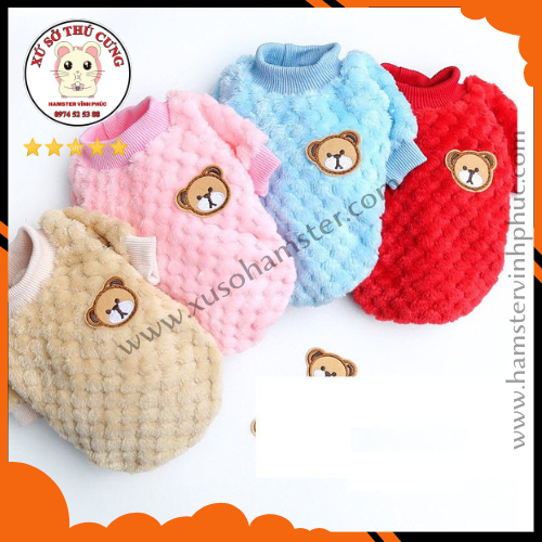 Áo bông in hình gấu cho chó mèo