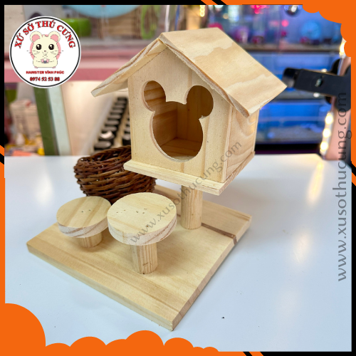 Nhà ngủ gỗ mộc giỏ mây