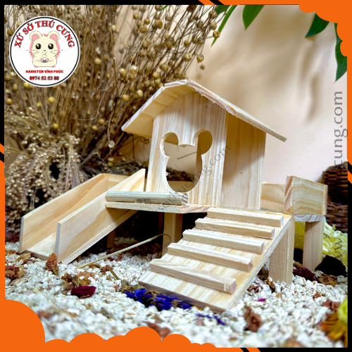 Nhà ngủ gỗ mộc cầu trượt