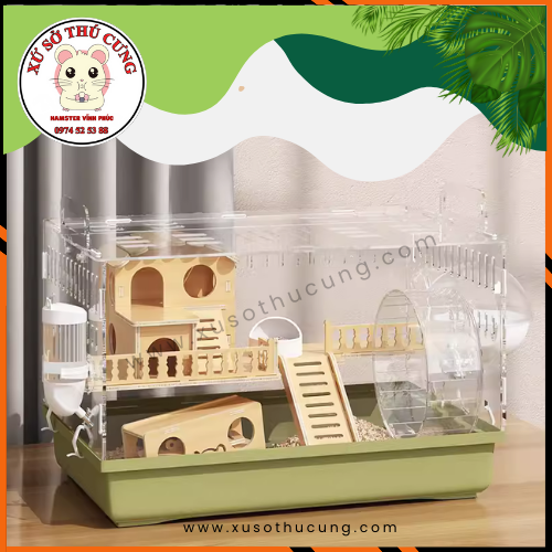 Lồng nuôi hamster mika đế màu