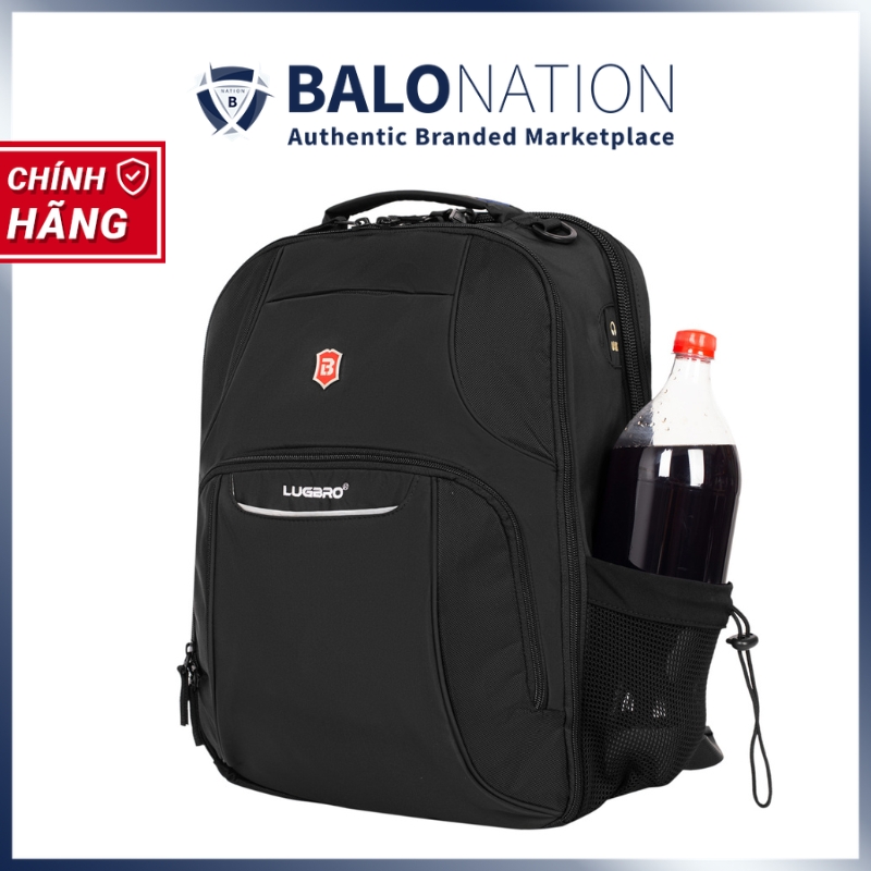 Balo laptop 17 inch LUGBRO Jamboree - Sức chứa lớn, nhiều ngăn, vải trượt nước, đai gài vali, cổng dây sạc