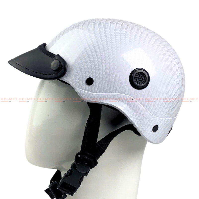 Mũ bảo hiểm 1/2 đầu mỏ da MINHO sơn nhúng carbon - MBH nửa đầu nam nữ gọn nhẹ, thoáng khí, hiện đại