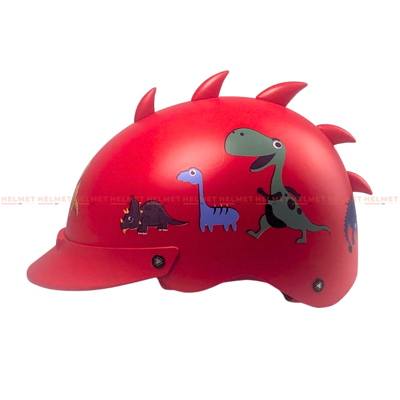Mũ bảo hiểm trẻ em 1/2 đầu ĐỨC HUY 008 Khủng Long chuẩn an toàn - MBH nửa đầu đáng yêu cứng cáp, thời trang