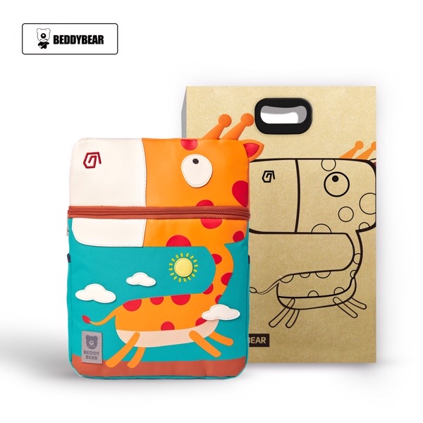 Balo Tiểu Học Chống Gù BEDDYBEAR Cute Bag Họa Tiết Hươu Cao Cổ Cho Bé YE-HUOU