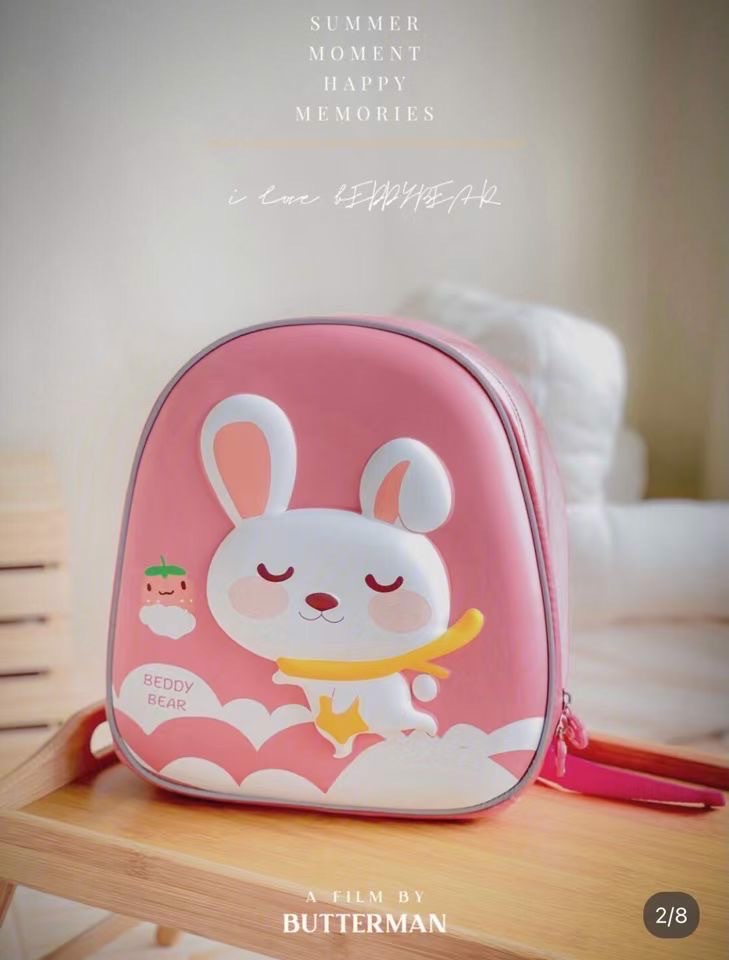 Balo Mẫu Giáo Chống Thất Lạc Cho Bé Gái BEDDYBEAR Thỏ Hồng ZS-THO