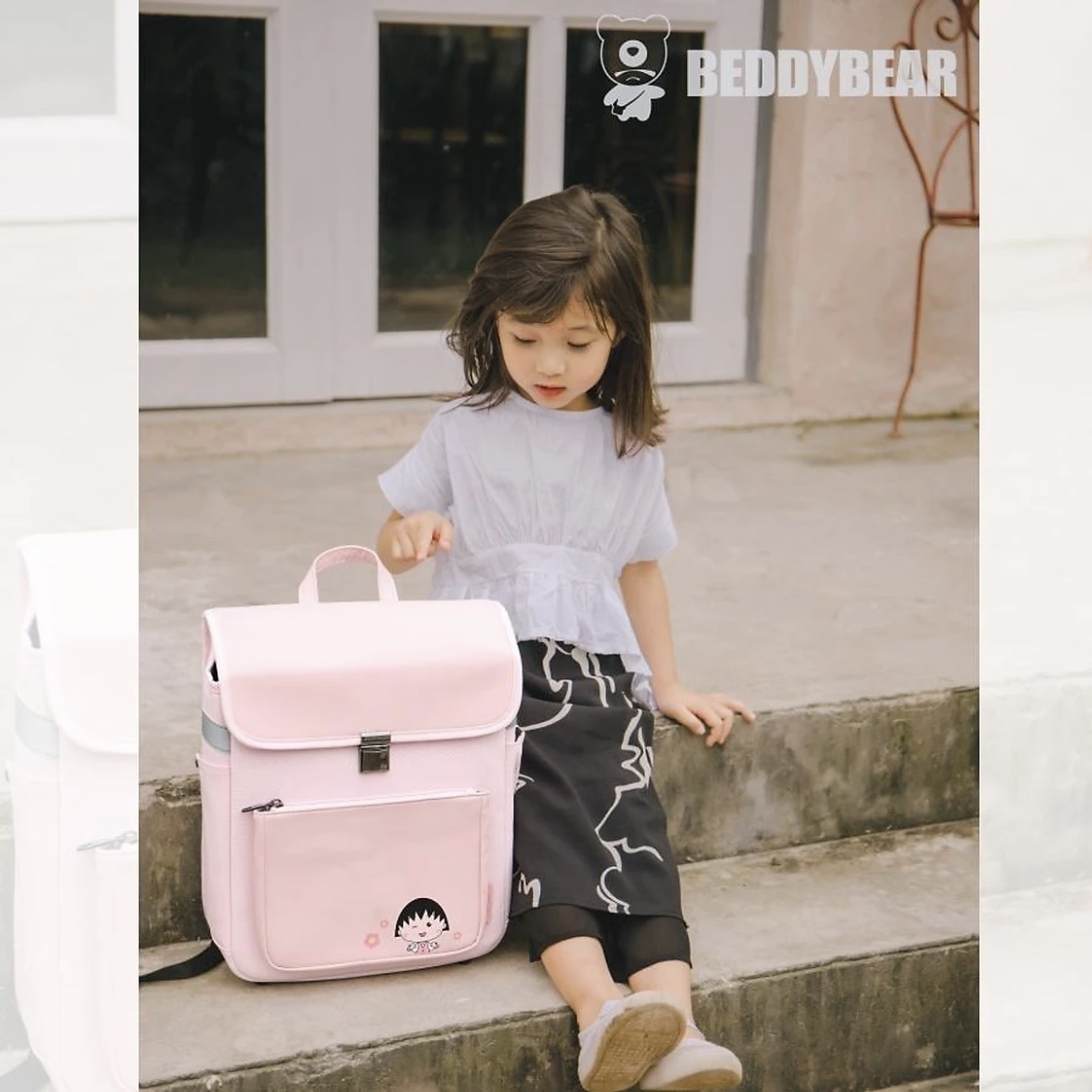 Balo Tiểu Học Chống Gù BEDDYBEAR Royal Chibi Maruko Hồng Cho Bé GZ-HONG