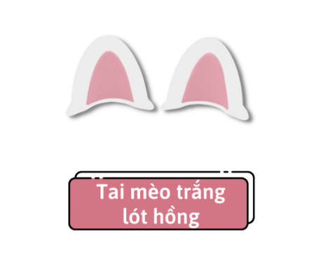 Tai mèo gắn mũ bảo hiểm (1 cặp), siêu dễ thương, đáng yêu vô hạn