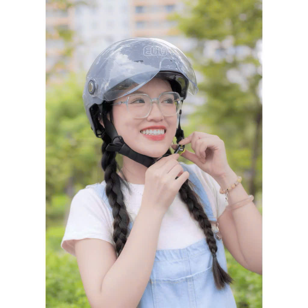 Mũ bảo hiểm 1/2 đầu EGO E-23 có kính vòng đầu lớn - MBH nửa đầu thoáng khí, an toàn, có núm điều chỉnh size