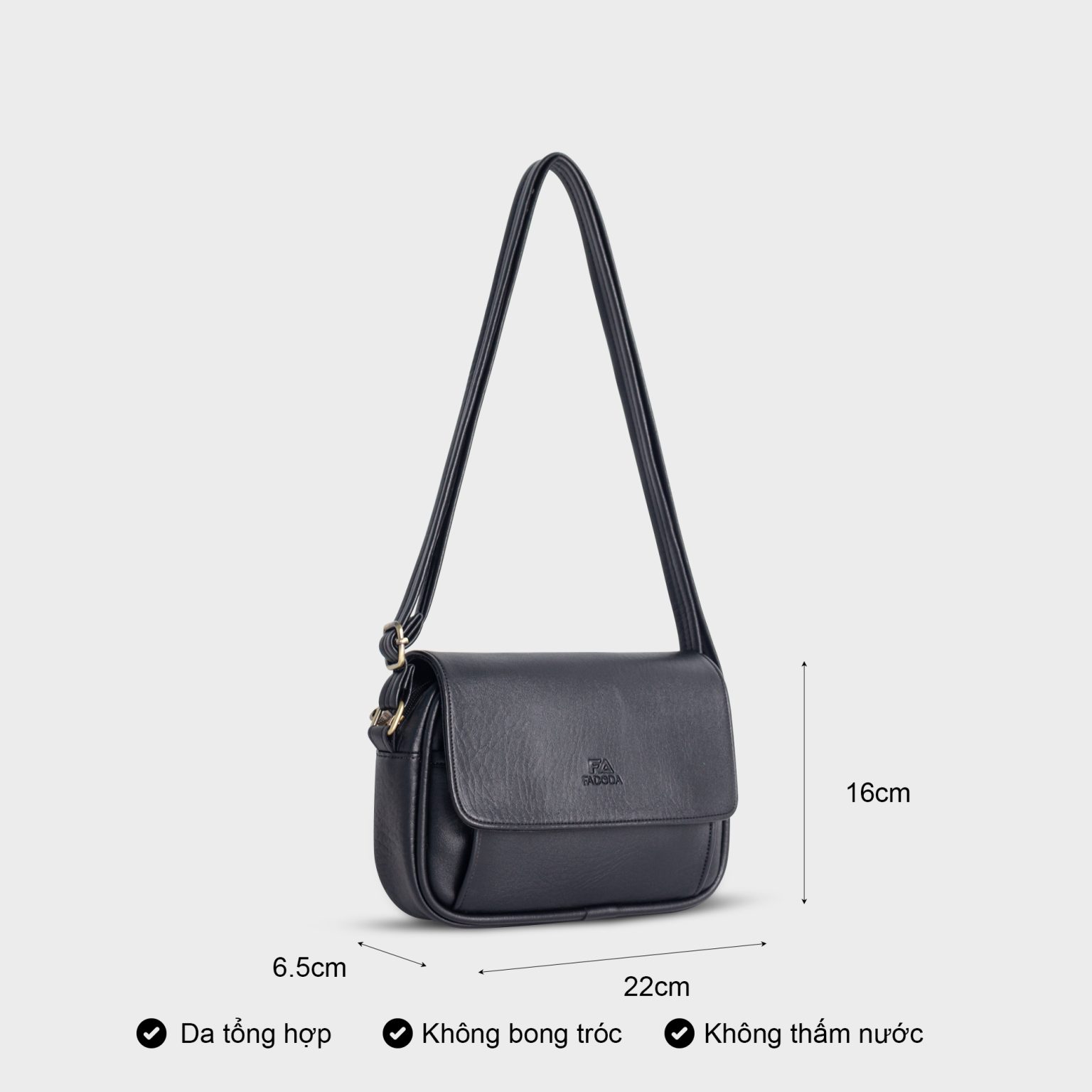 Túi đeo chéo da FADODA FN22 nhỏ gọn, nhiều ngăn - Vintage, chống thấm nước, không bong tróc