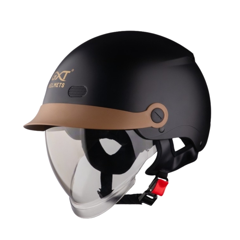 Mũ bảo hiểm1/2 đầu kính âm GXT GX03 vòng đầu lớn - MBH nửa đầu giấu kính cứng cáp, unisex, lòng nón sâu