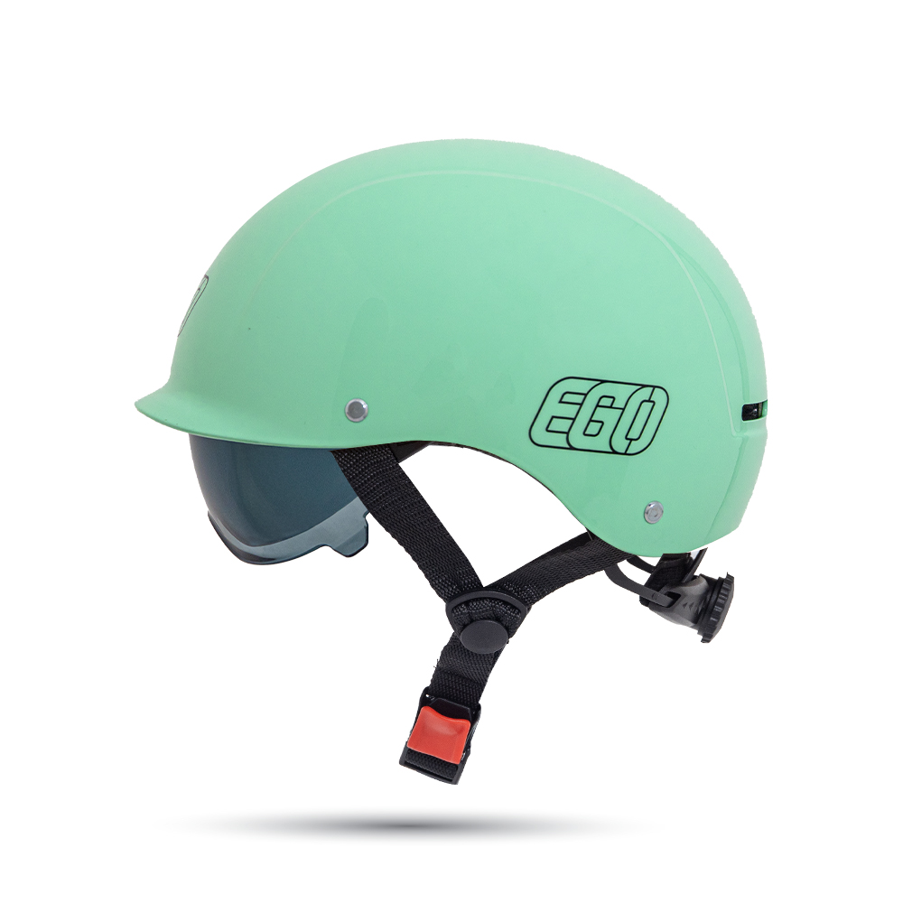 Mũ bảo hiểm 1/2 đầu EGO E-20 kính âm chống chói - MBH nửa đầu có khe thông gió, núm vặn điều chỉnh size