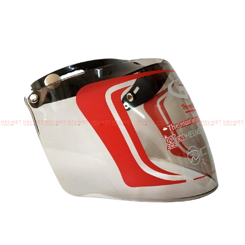 Kính bấm rời gắn mũ bảo hiểm GRS A7 - Kính 3 khuy cho MBH 1/2 3/4 đầu dễ tháo lắp, chắn gió mưa nắng bụi