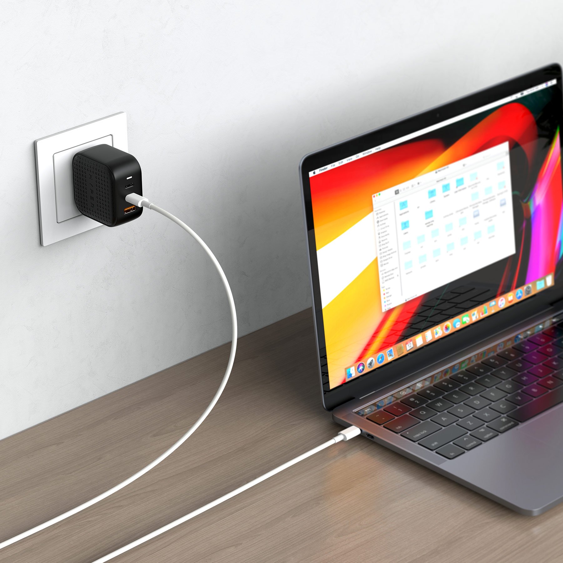 Sạc Đa Cổng PD/QC3.0 66W Và PPS 45W HYPERJUICE GaN Charger (2C1A) Nhỏ Nhất Thế Giới HJ265