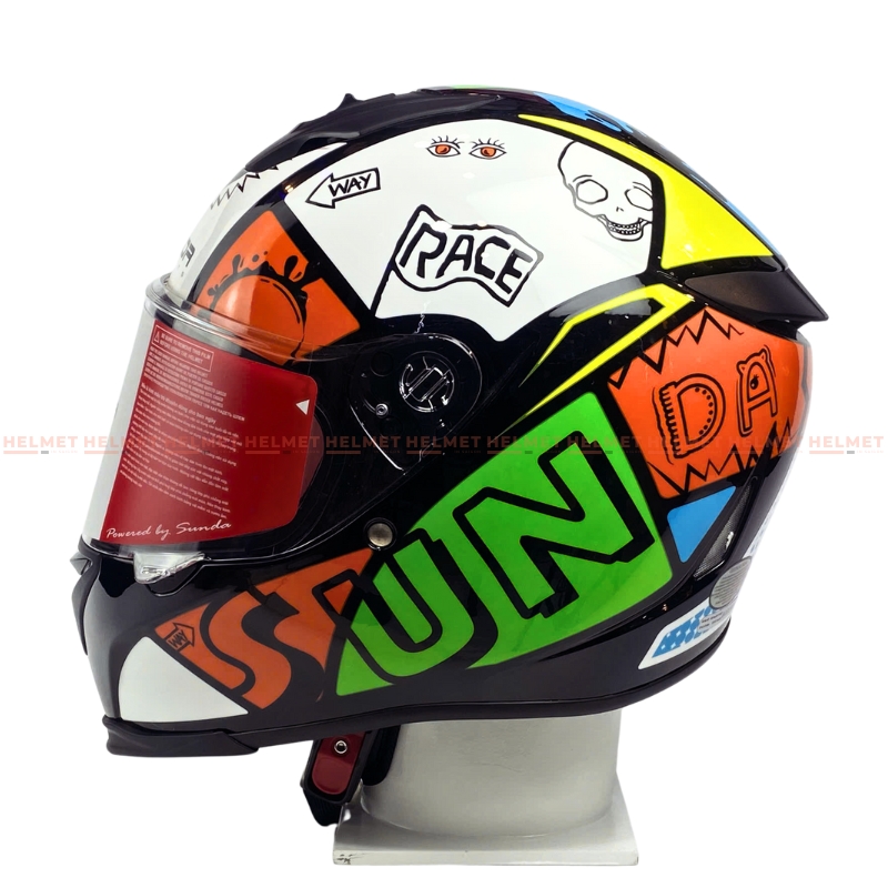 Mũ bảo hiểm fullface 1 kính SUNDA 822 - MBH phượt, biker, thoáng khí, êm dày, thiết kế tinh tế, cá tính