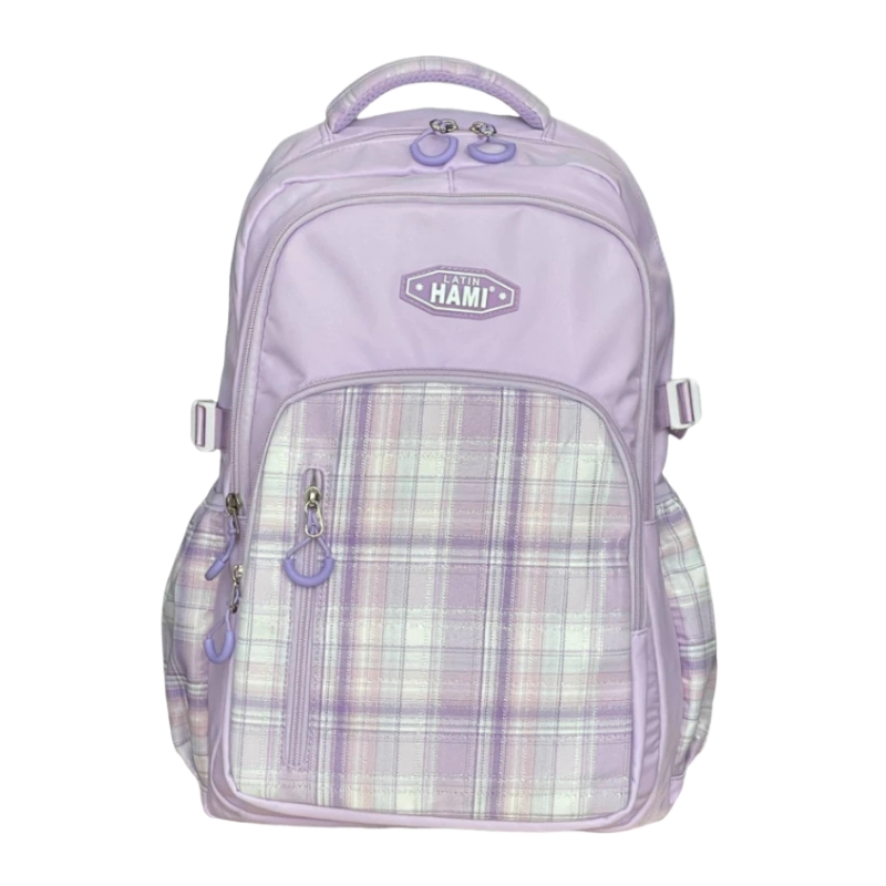 Balo teen HAMI 3318 nhiều ngăn cho học sinh, sinh viên - Dễ thương, trượt nước, có dây nén, đai gài vali