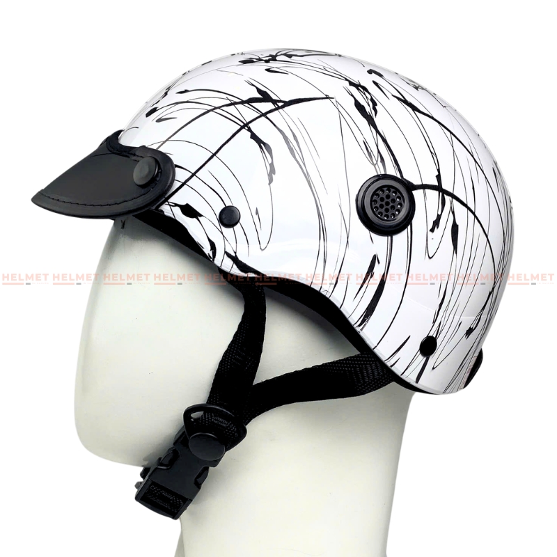 Mũ bảo hiểm 1/2 đầu mỏ da MINHO sơn nhúng brush splash - MBH nửa đầu nam nữ gọn nhẹ, thoáng khí, hiện đại