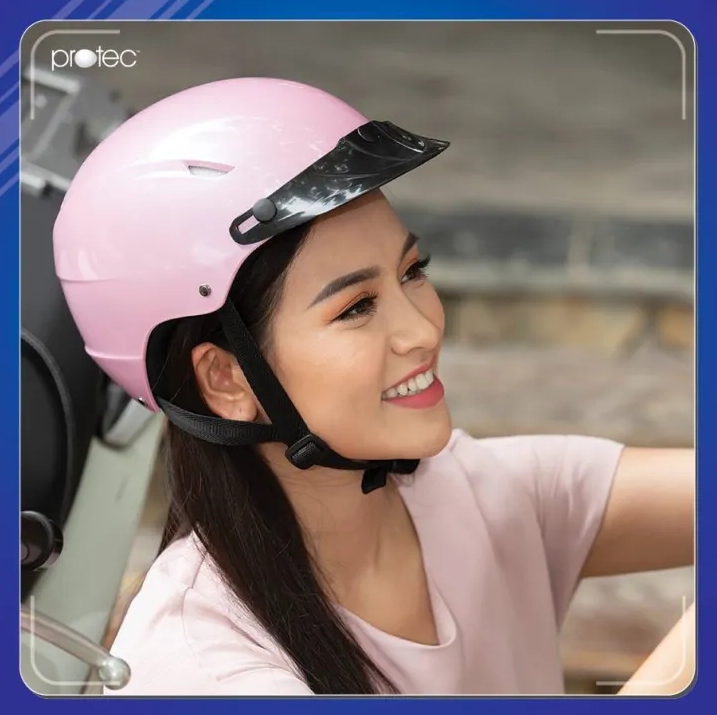 Mũ bảo hiểm 1/2 đầu Có Kính PROTEC VIC Độ che phủ sâu hơn