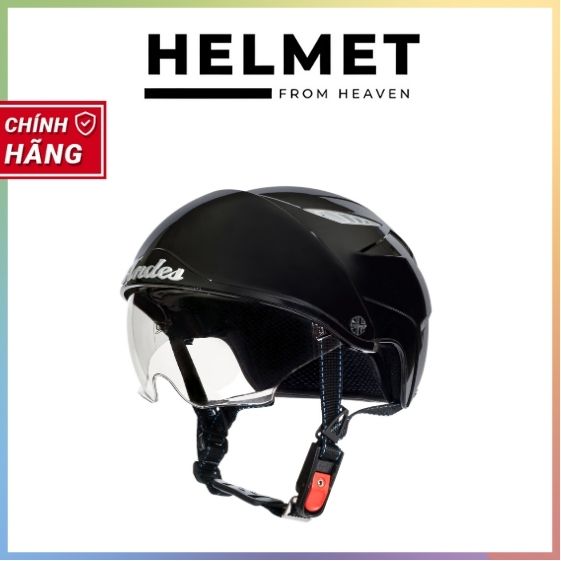 Mũ Bảo Hiểm Nửa Đầu Có Kính Andes 3S126E-Bóng (Kính giấu)