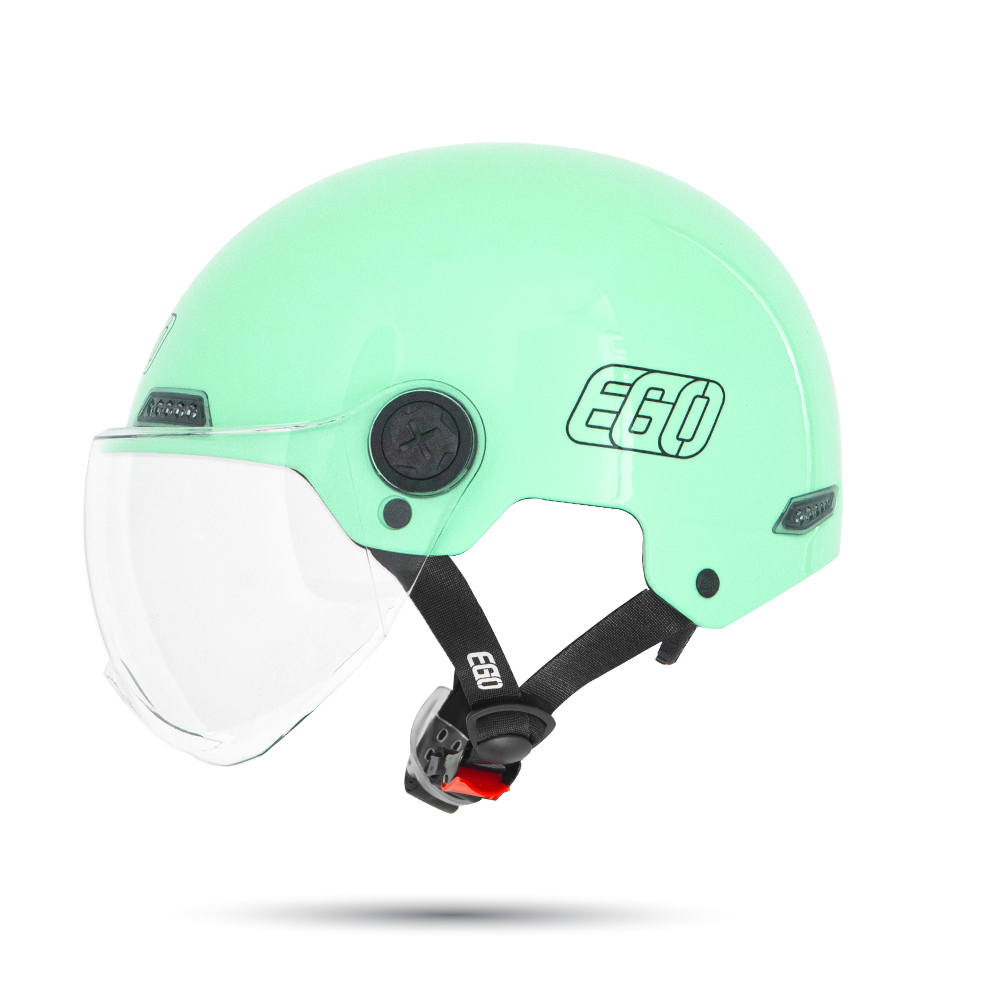 Mũ bảo hiểm 1/2 đầu EGO E-21 có kính - MBH nửa đầu an toàn, có khe thông gió, núm tăng chỉnh size linh hoạt