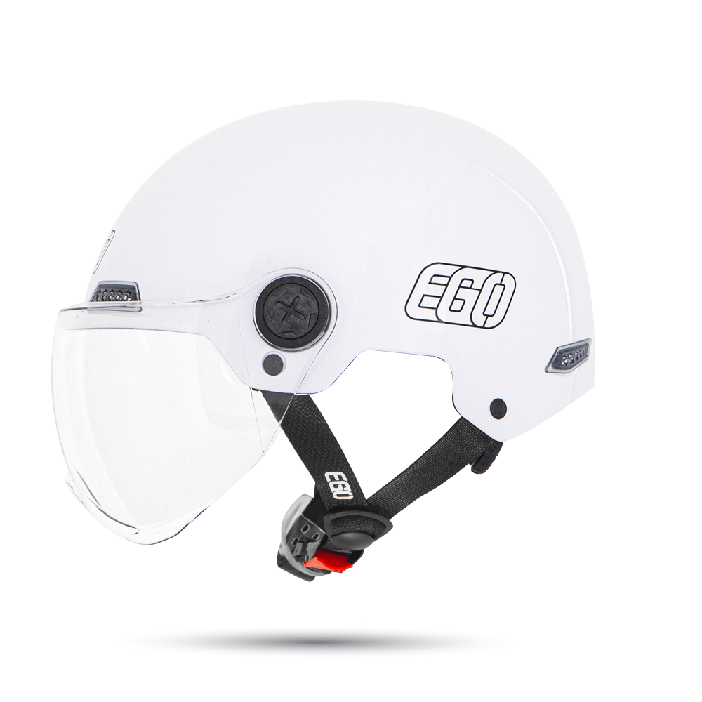 Mũ bảo hiểm 1/2 đầu EGO E-21 có kính - MBH nửa đầu an toàn, có khe thông gió, núm tăng chỉnh size linh hoạt