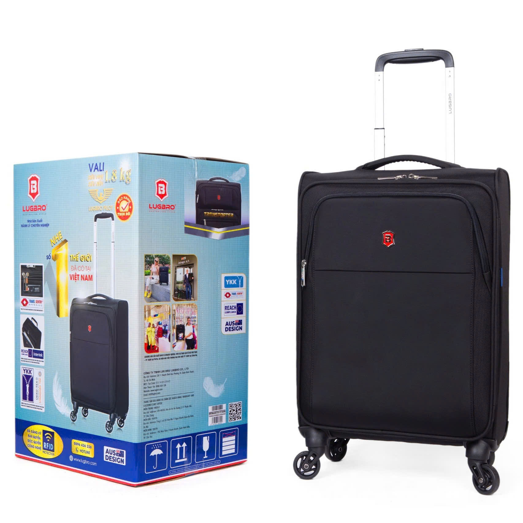 Vali Hành Lý Xách Tay Siêu Nhẹ LUGBRO PILOT PRO - Bảo Hành Trọn Đời