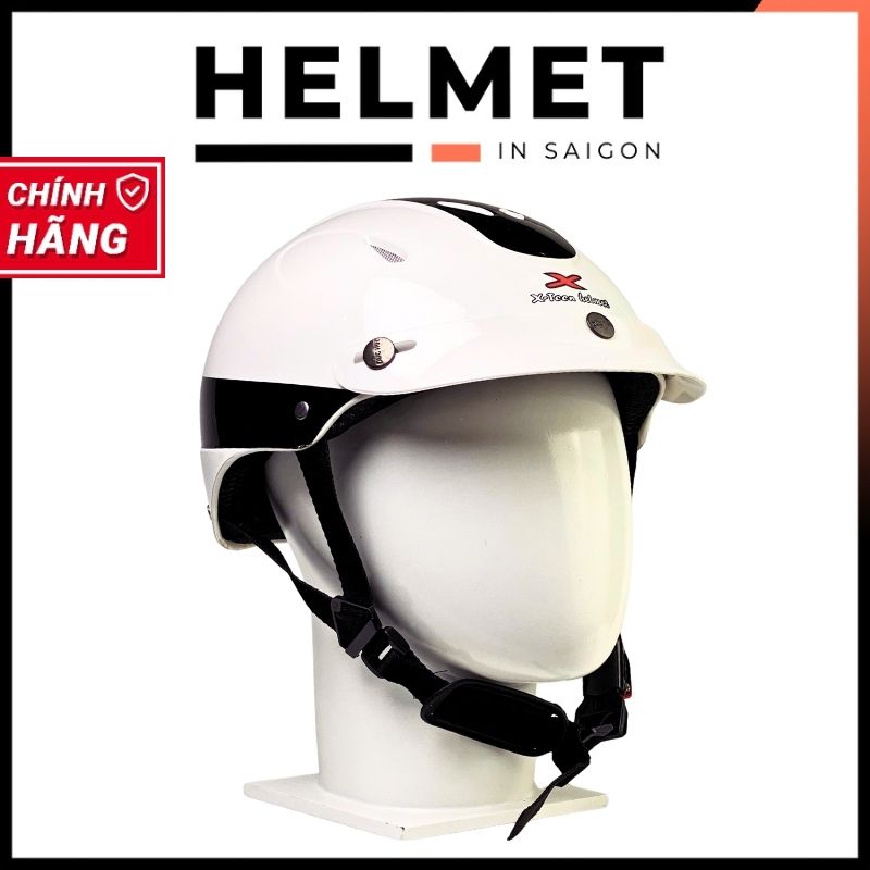 Mũ bảo hiểm 1/2 đầu ĐỨC HUY Xteen 308 size lớn - MBH nửa đầu có khe thông gió, chuẩn an toàn, chịu va đập