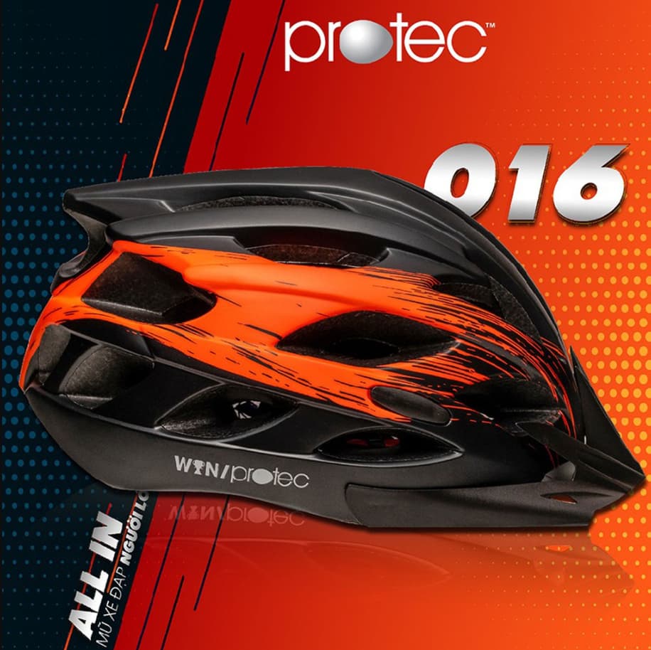 Mũ Bảo Hiểm Xe Đạp Thể Thao PROTEC WIN 016, Tiêu Chuẩn Châu Âu, An Toàn, Thời Trang