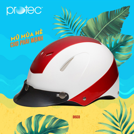 Nón Bảo Hiểm 1/2 Đầu Không Kính PROTEC DISCO Cao Cấp, An Toàn, Phối 2 Màu Thời Trang