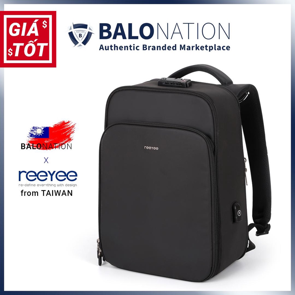 Balo Laptop 15.6 inch Chống Nước, Khóa Số REEYEE 1007 (RY101B)