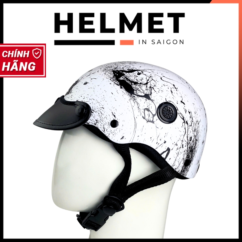 Mũ bảo hiểm 1/2 đầu mỏ da MINHO sơn nhúng brush splash - MBH nửa đầu nam nữ gọn nhẹ, thoáng khí, hiện đại