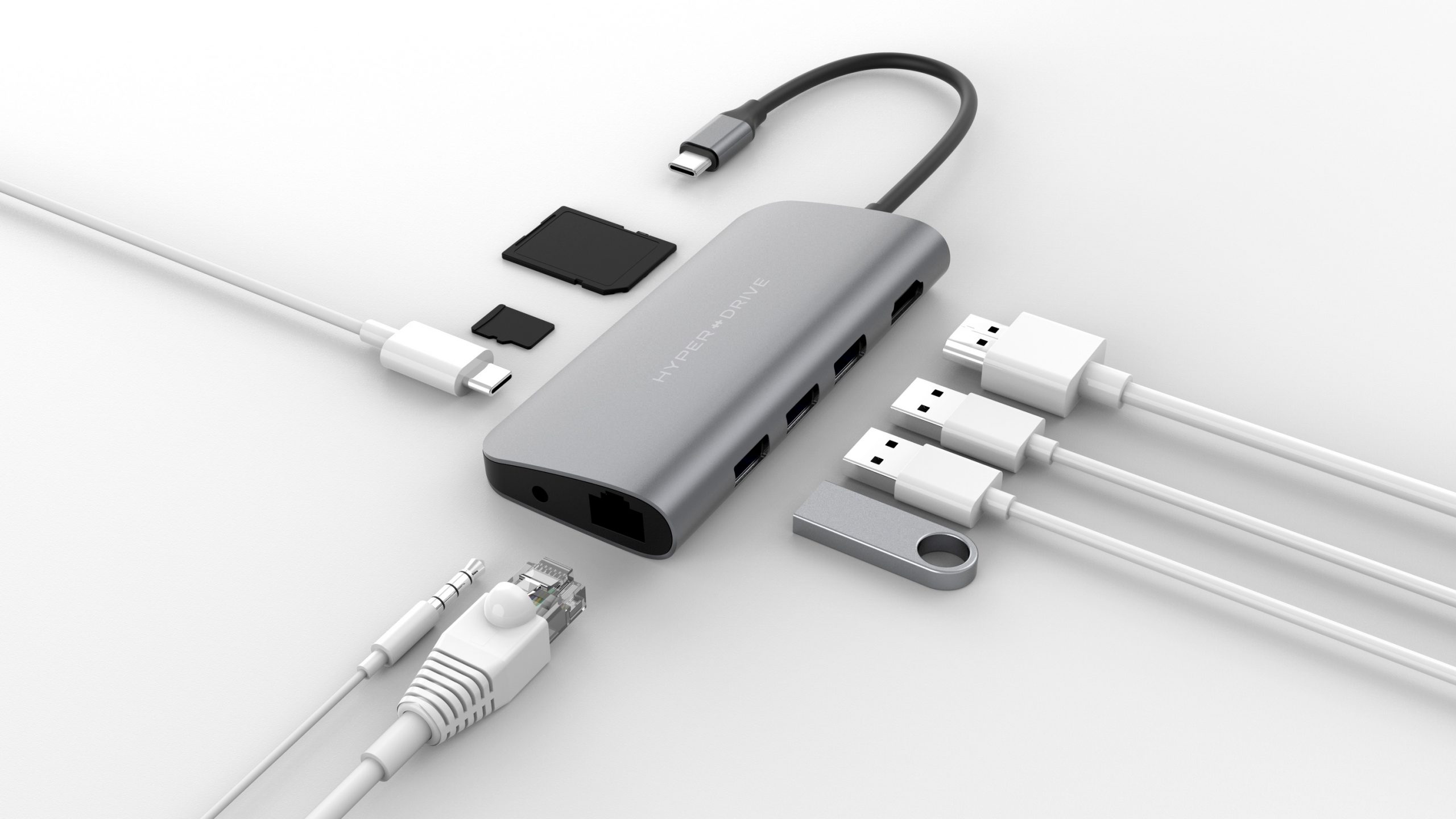 Cổng Chuyển HyperDrive Power 9 in 1 USB-C Hub & USB-C / Iphone 15 Devices HD30F