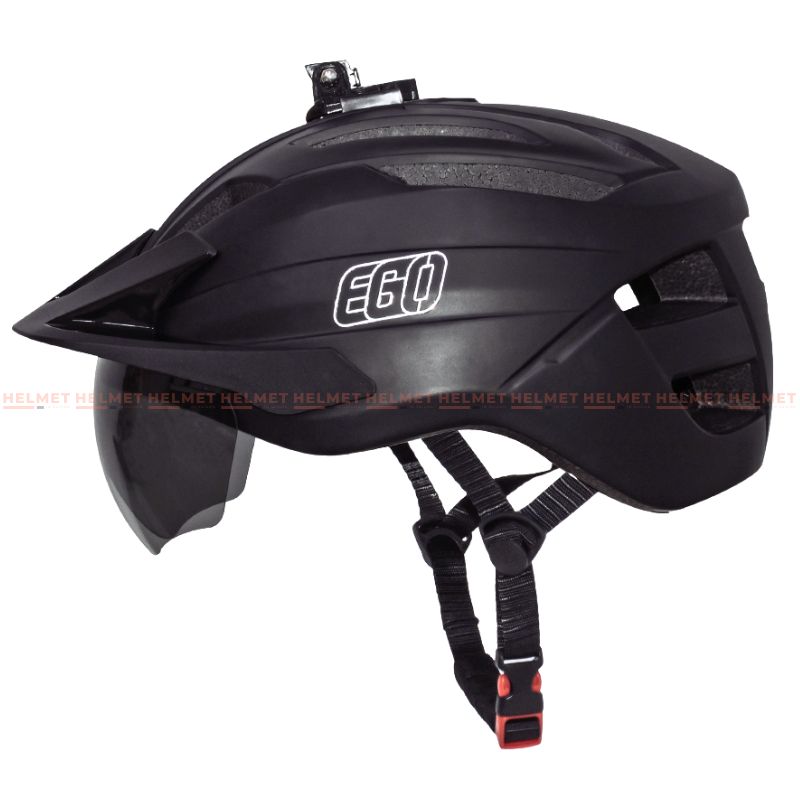 Mũ bảo hiểm xe đạp 1/2 đầu EGO EB-46 siêu nhẹ có kính nam châm, chốt gắn camera hành trình, điều chỉnh size