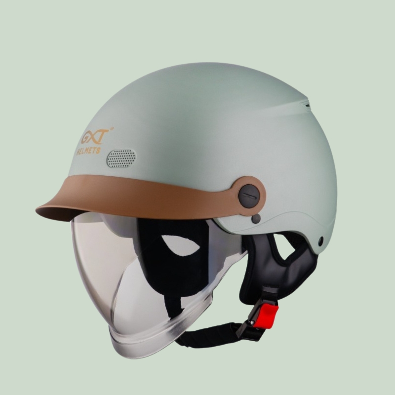 Mũ bảo hiểm1/2 đầu kính âm GXT GX03 vòng đầu lớn - MBH nửa đầu giấu kính cứng cáp, unisex, lòng nón sâu