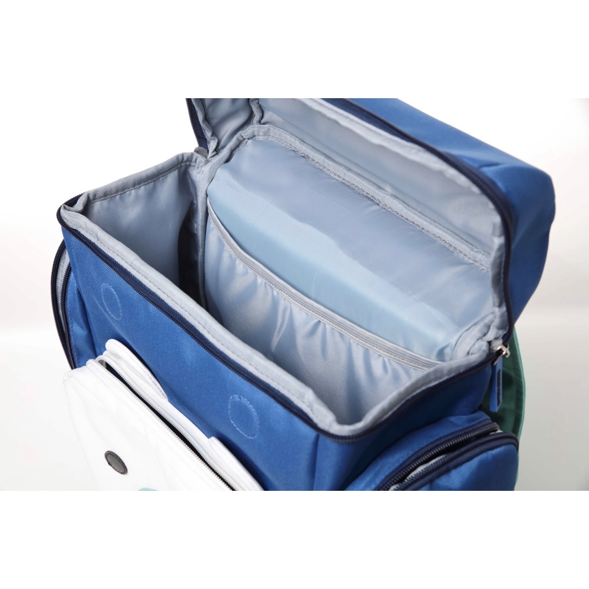 Balo Chống Gù BEDDYBEAR Cho Bé Tiểu Học Thỏ Pipi Màu Xanh Trắng XS-XANHTRANG