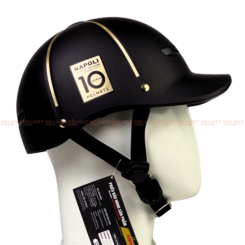 Mũ bảo hiểm lưỡi trai 1/2 đầu NAPOLI N688 - MBH kết nửa đầu 6 múi chuẩn an toàn, nhẹ thoáng, che nắng mưa