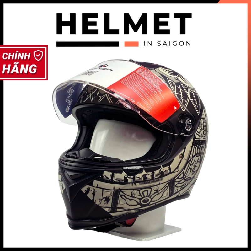 Mũ bảo hiểm fullface 1 kính SUNDA 822 - MBH phượt, biker, thoáng khí, êm dày, thiết kế tinh tế, cá tính