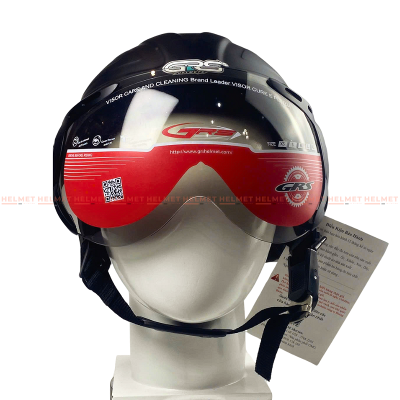 Mũ bảo hiểm 1/2 đầu GRS A860 có kính - MBH nửa đầu size lớn chuẩn an toàn, chắn gió nắng bụi - BH 1 đổi 1